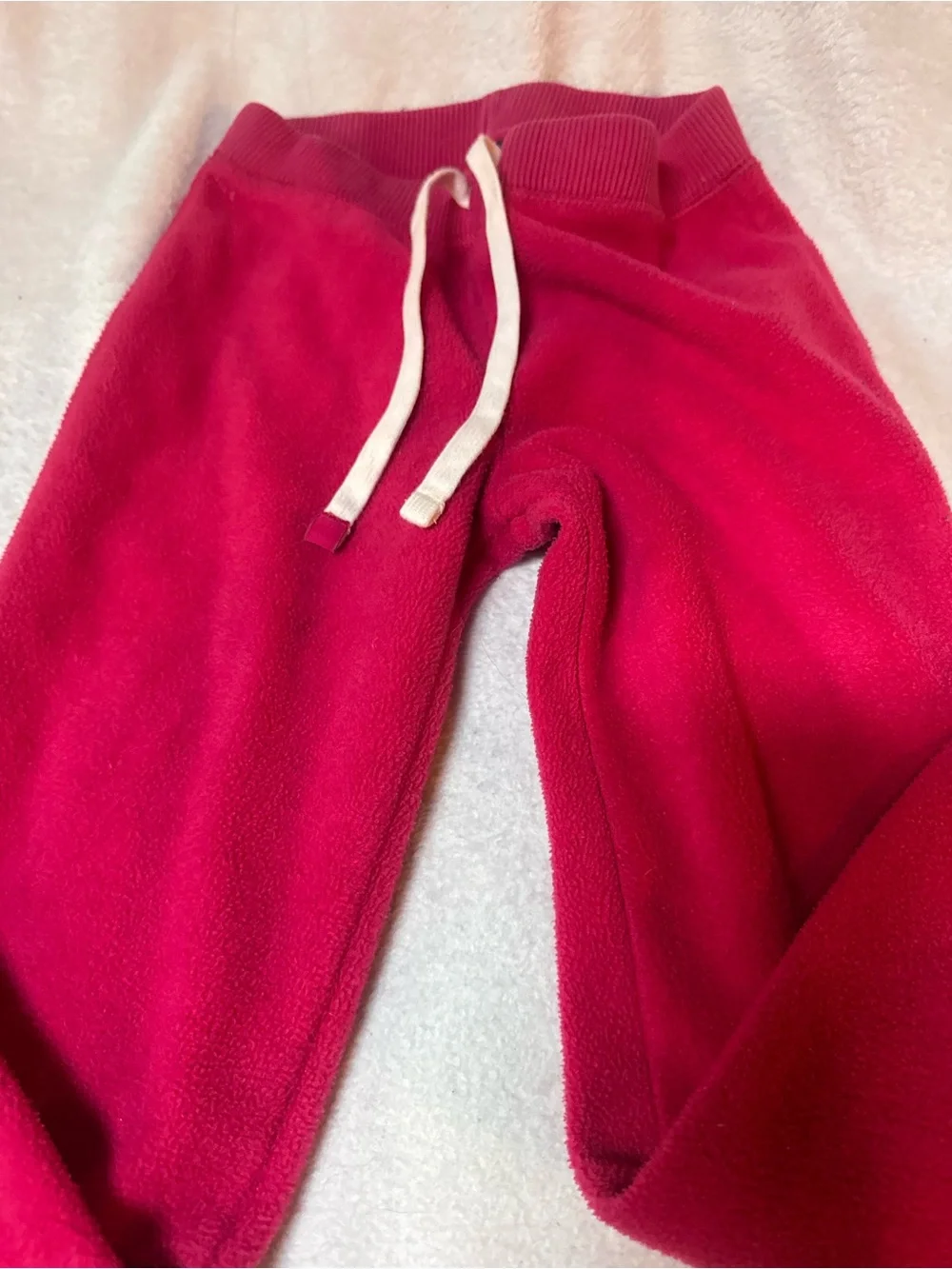 GAP Bright Fuchsia Knit fleece Pants with White Drawstring size 10